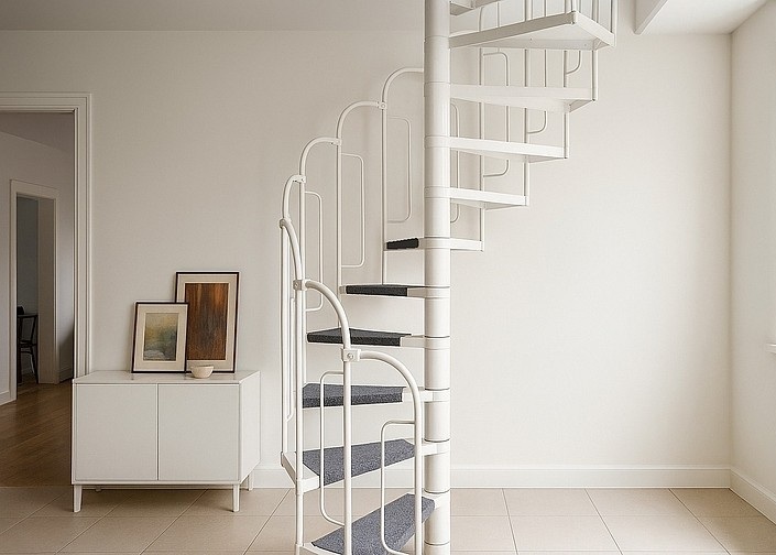 Papatya Çelik Merdiven – ÇAP 110X110 H:242-284CM - Image 2