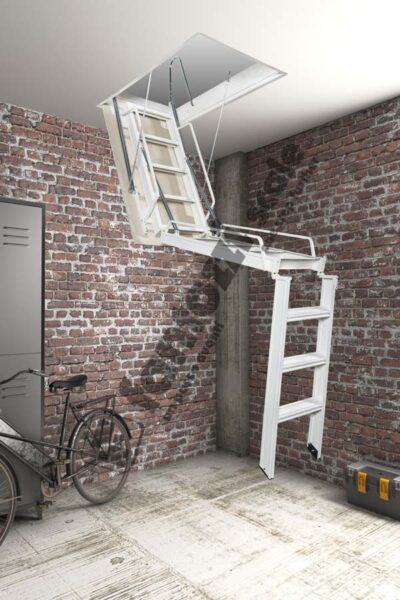 Menşei İtalya70×130 3 Katlanır Metal Çatı Merdivenleri H: 3.00 CM - Image 2